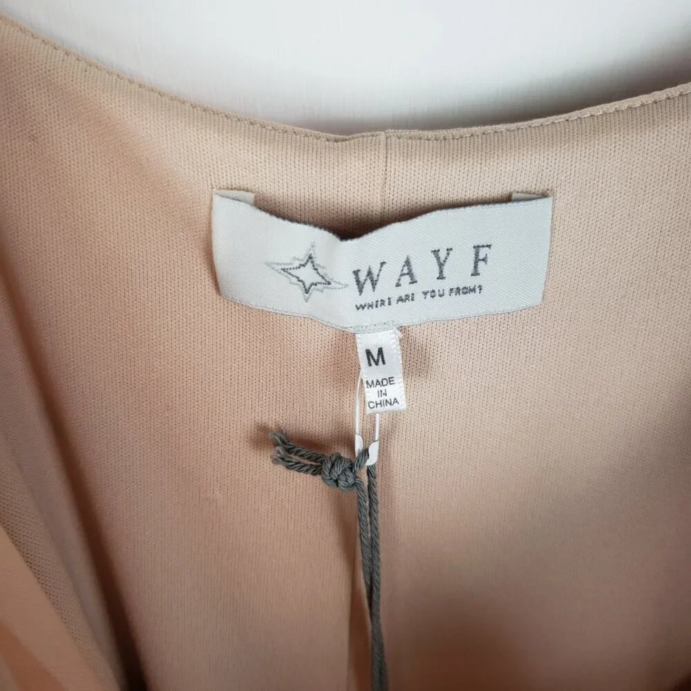 Wayf Mesh Slip Dress NWT Midi Pink Purple Abstract Tropical Tank Sun Size Medium - Picture 6 of 9